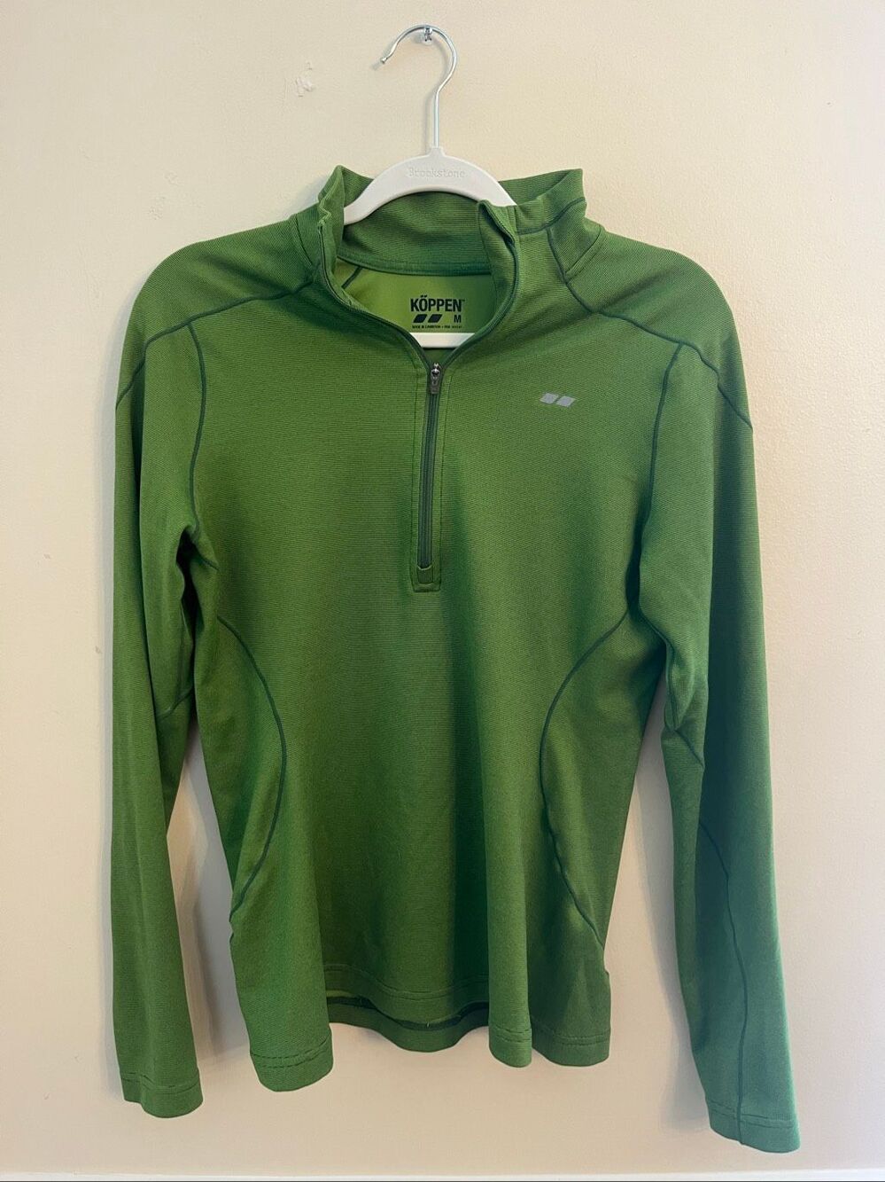 Koppen Women's Quarter Zip Pullover Long Sleeve Athletic Top Green Medium